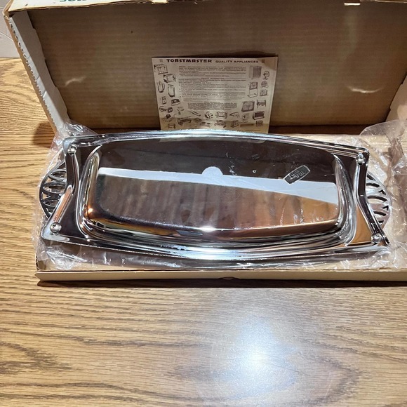 Vintage MCM Milbern Creations Chromium Bread Tray Decorative Handles Retro Box - Picture 5 of 6